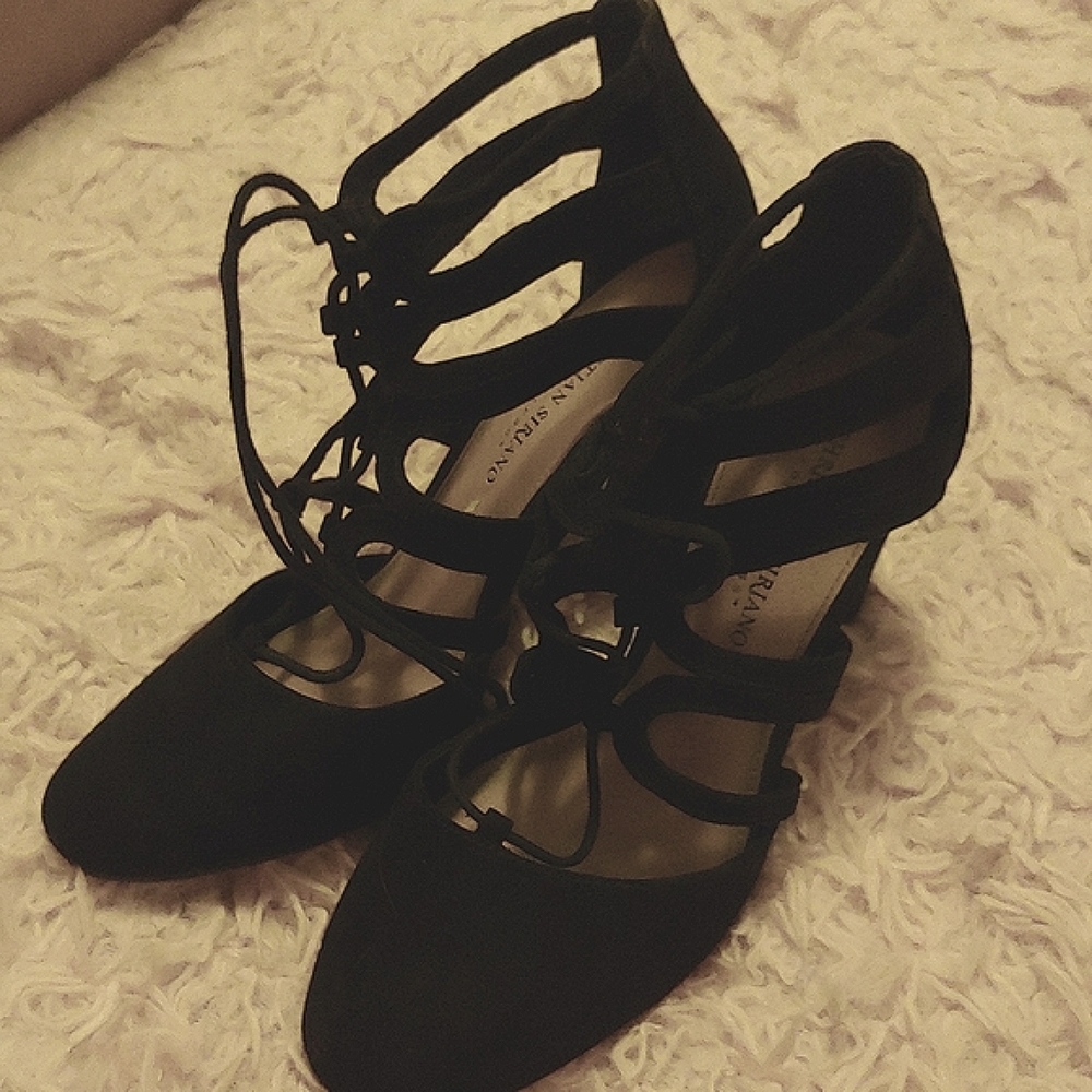 Black Lace up heels